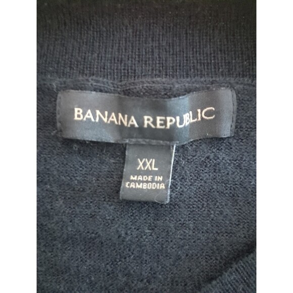 BANANA REPUBLIC Womens XXL Black Fine Merino Wool Textured Rippled Sweater - Picture 10 of 13